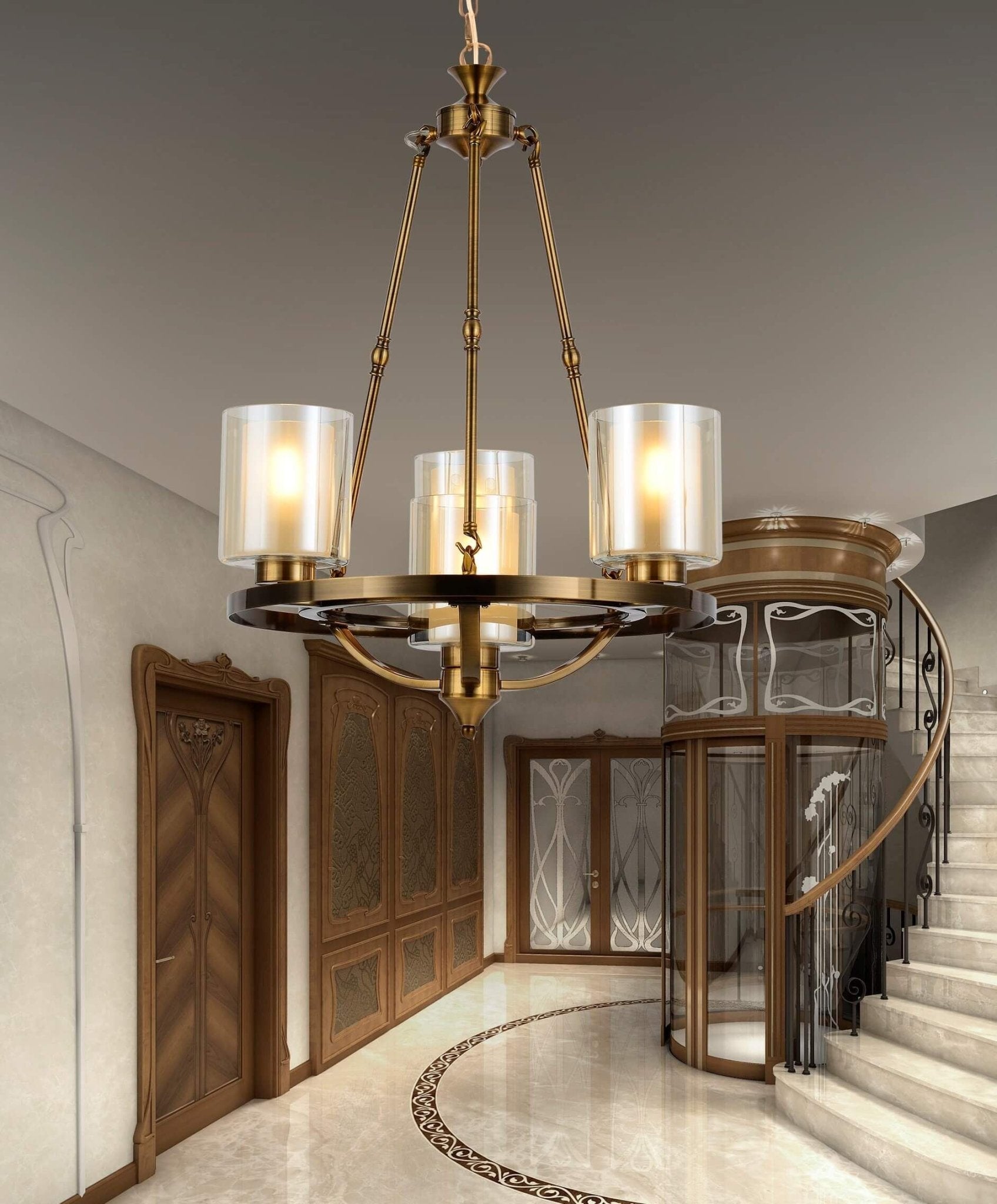 LOFT BRASS PENDANT LAMP SANTINI W4 - LuminaLux