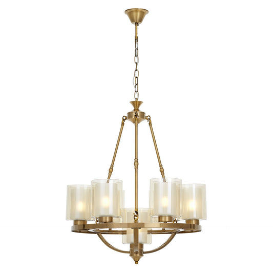 LOFT BRASS PENDANT LAMP SANTINI W7 - LuminaLux