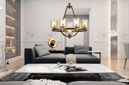LOFT BRASS PENDANT LAMP SANTINI W9 - LuminaLux