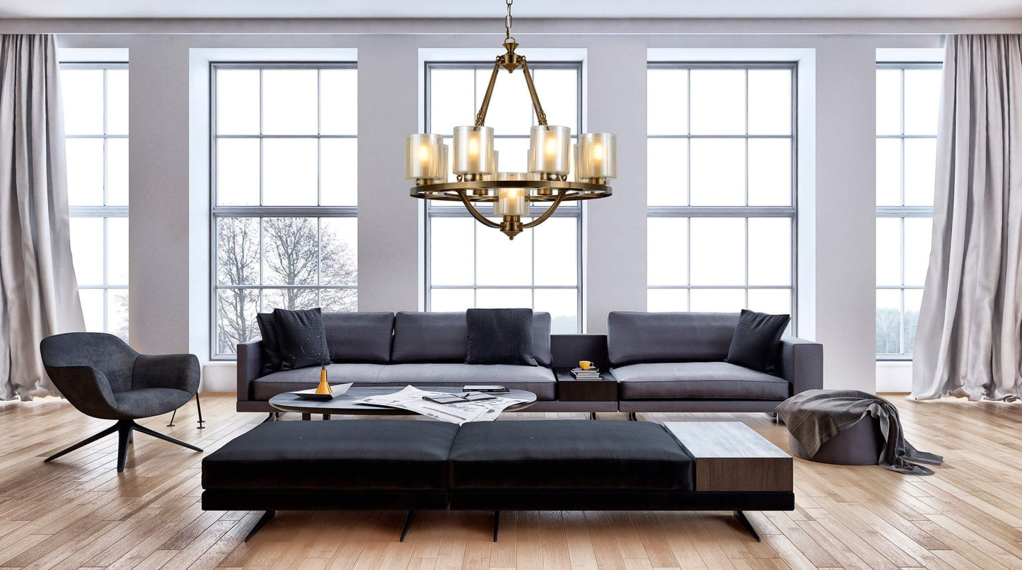 LOFT BRASS PENDANT LAMP SANTINI W9 - LuminaLux