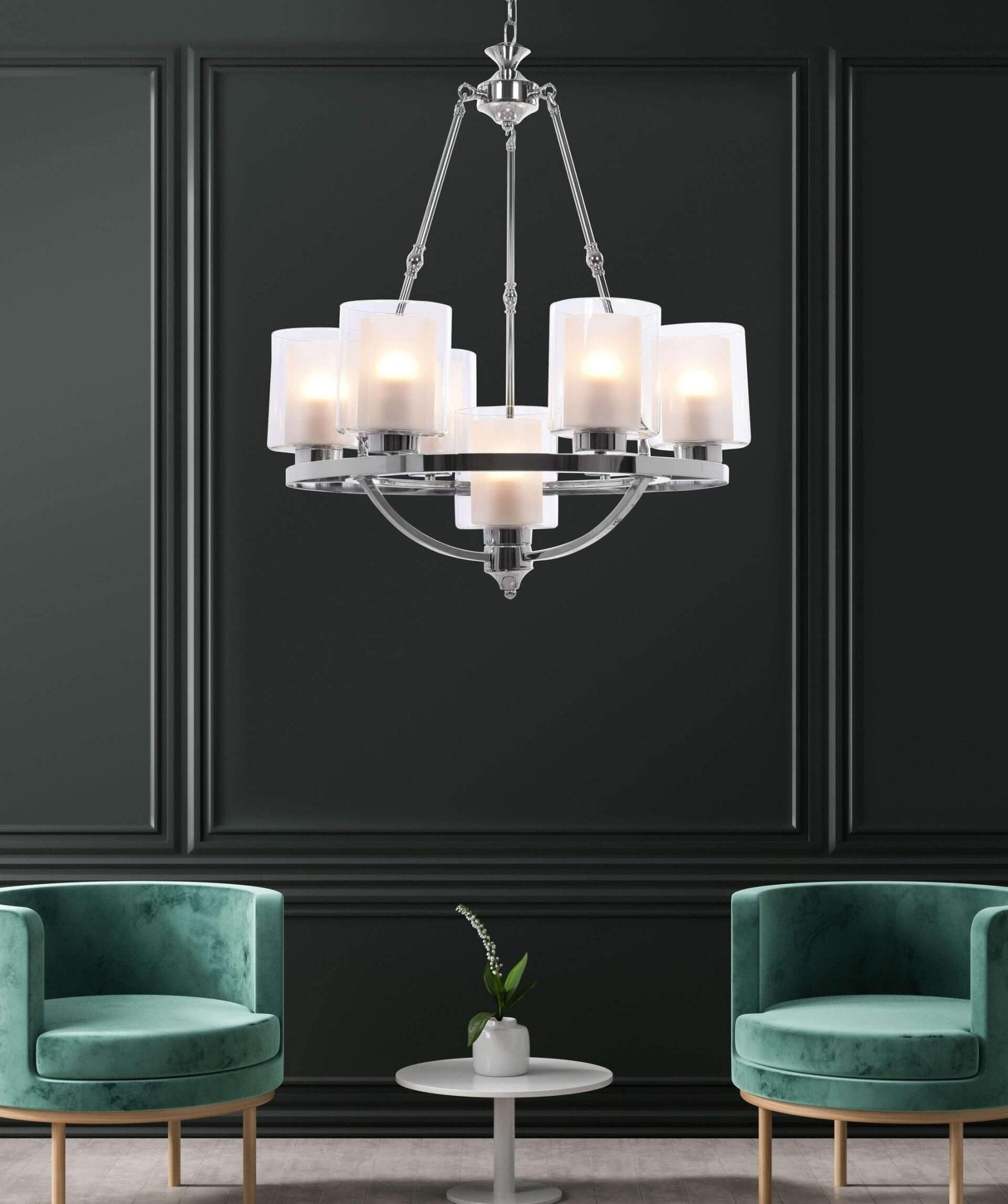 LOFT CHROME PENDANT LAMP SANTINI W7 - LuminaLux