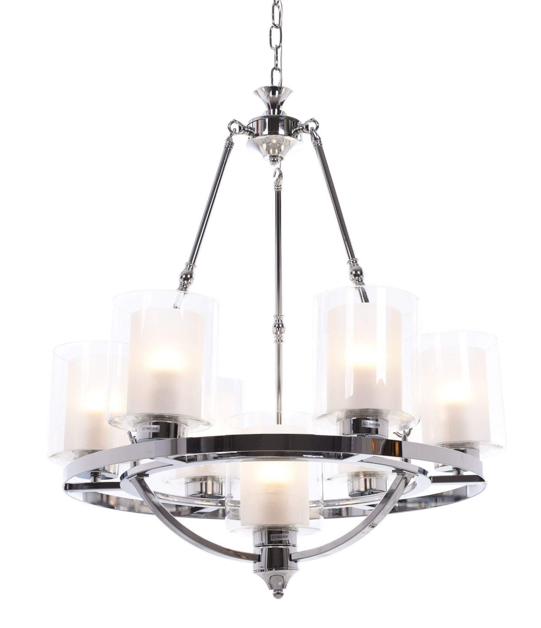 LOFT CHROME PENDANT LAMP SANTINI W7 - LuminaLux