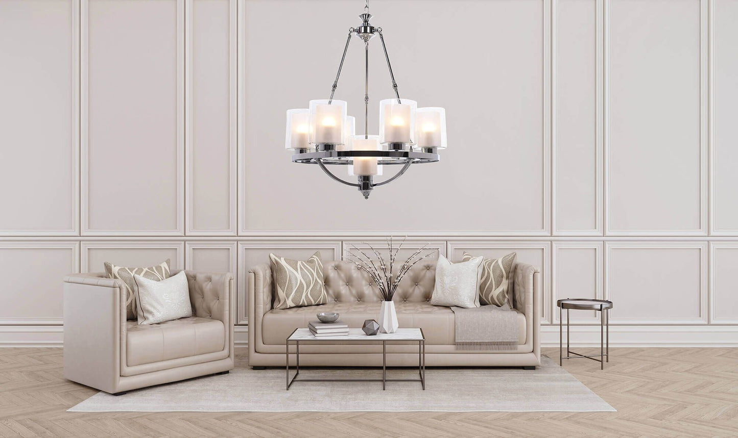 LOFT CHROME PENDANT LAMP SANTINI W7 - LuminaLux