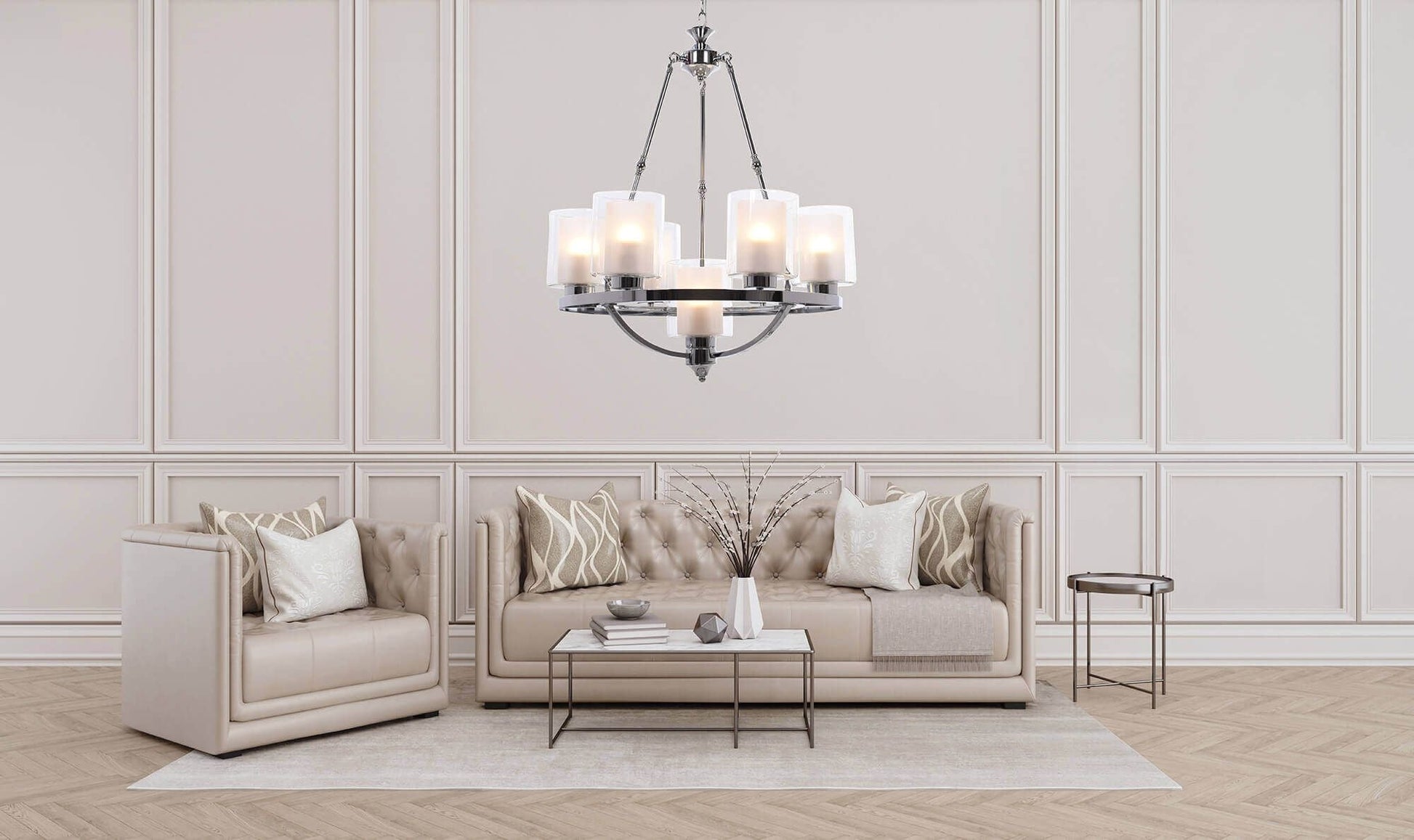 LOFT CHROME PENDANT LAMP SANTINI W7 - LuminaLux