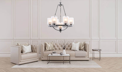 LOFT CHROME PENDANT LAMP SANTINI W7 - LuminaLux