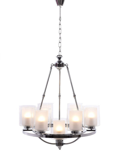 LOFT CHROME PENDANT LAMP SANTINI W7 - LuminaLux