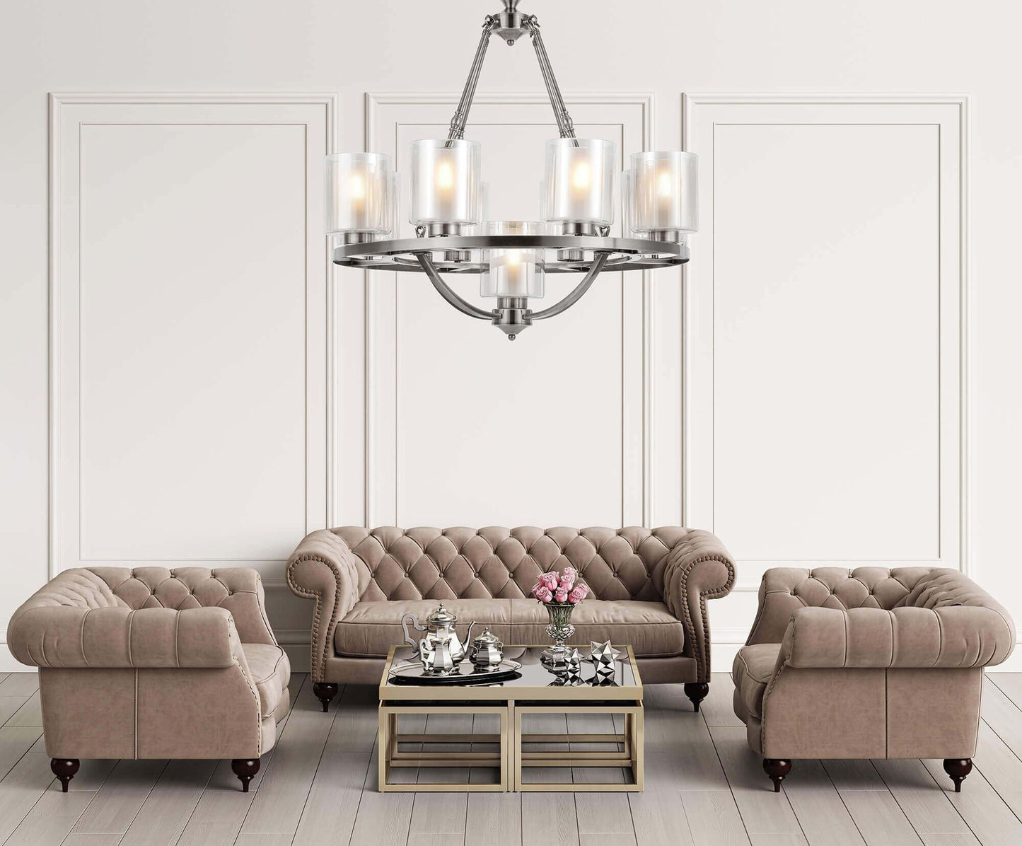 LOFT CHROME PENDANT LAMP SANTINI W9 - LuminaLux