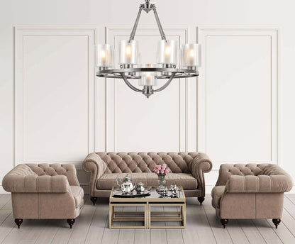 LOFT CHROME PENDANT LAMP SANTINI W9 - LuminaLux
