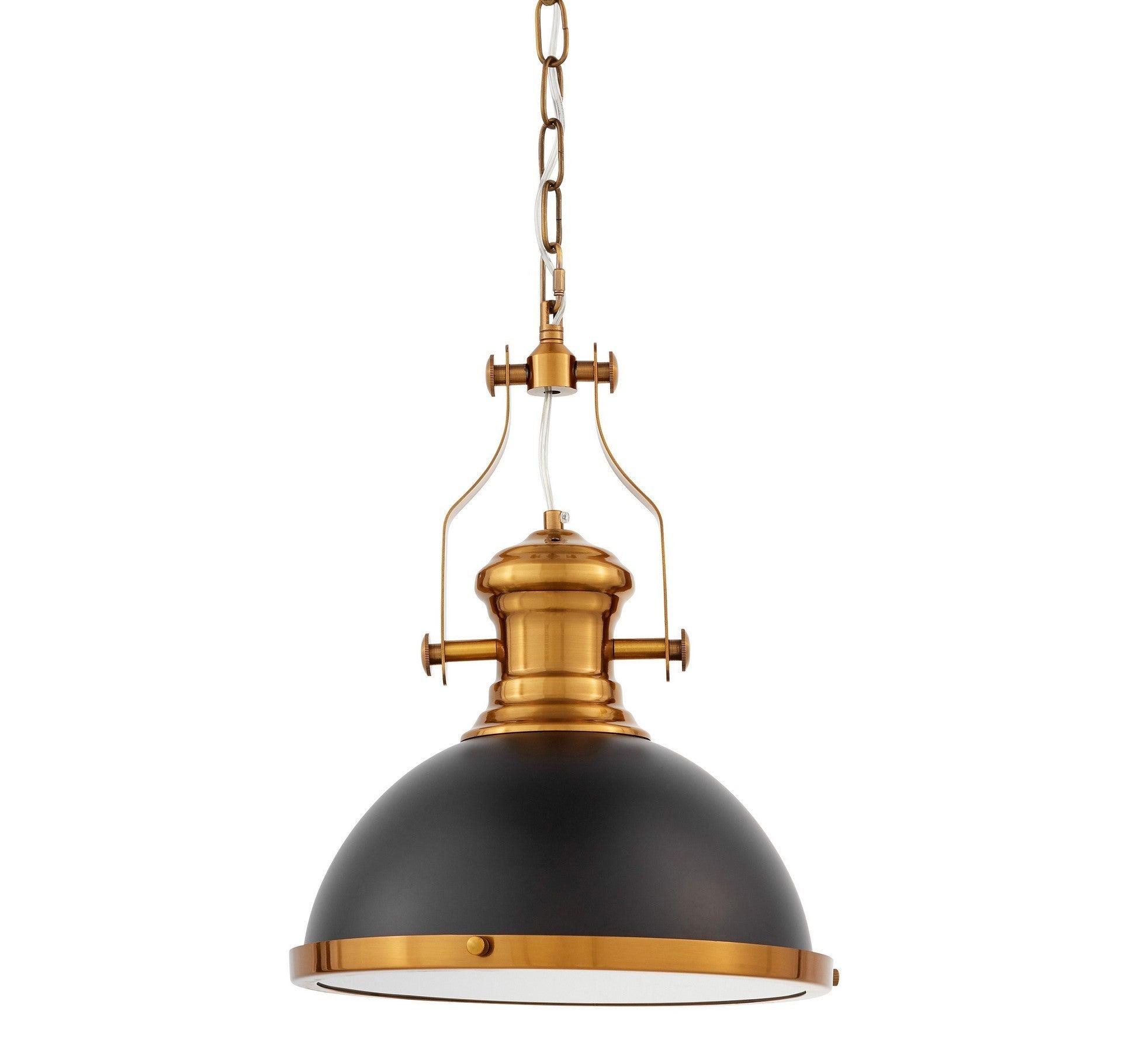 LOFT INDUSTRIAL PENDANT LAMP BLACK AND BRASS ETTORE - LuminaLux
