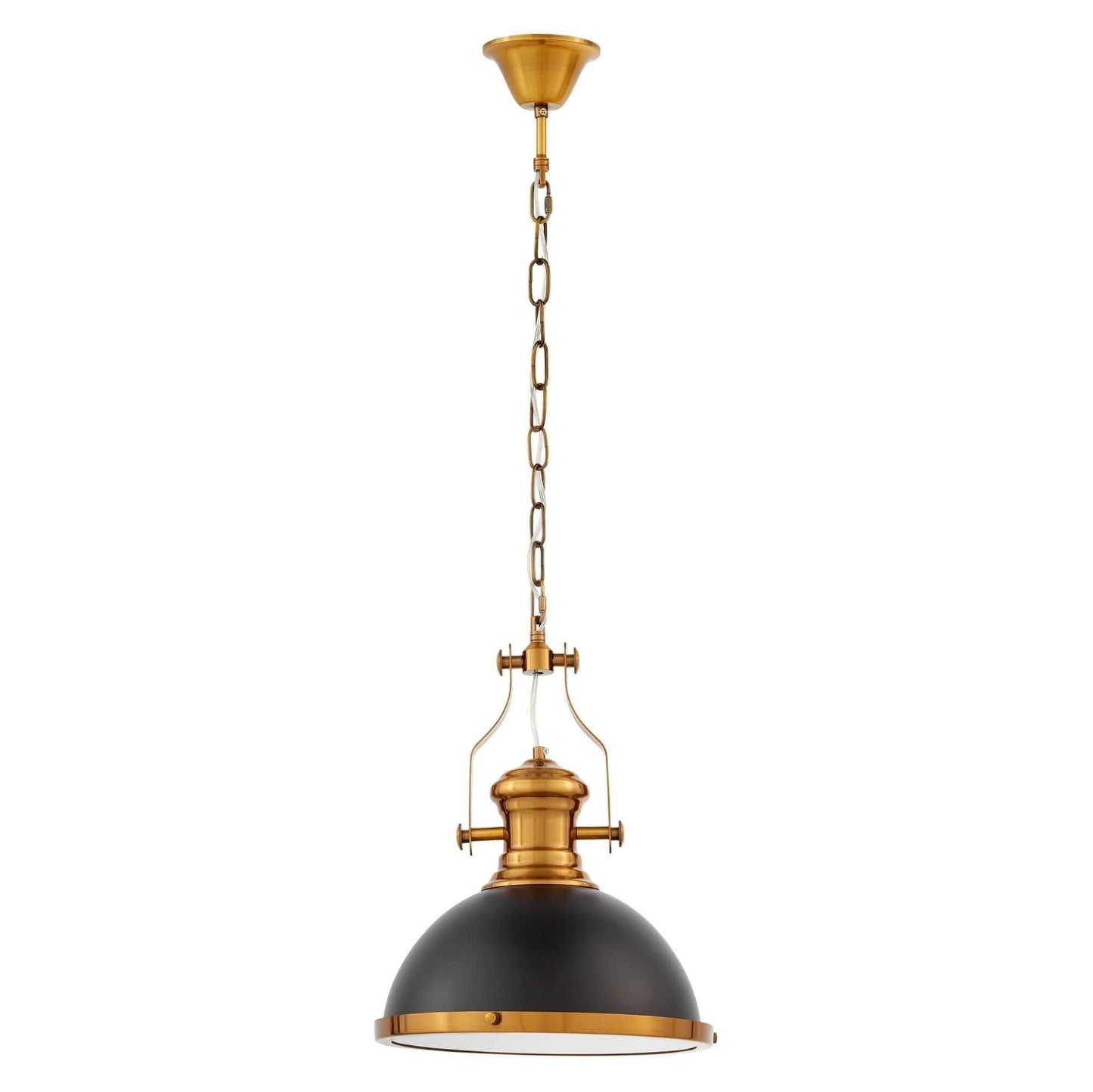LOFT INDUSTRIAL PENDANT LAMP BLACK AND BRASS ETTORE - LuminaLux