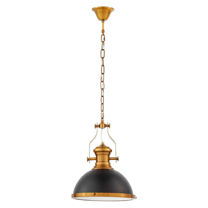 LOFT INDUSTRIAL PENDANT LAMP BLACK AND BRASS ETTORE - LuminaLux