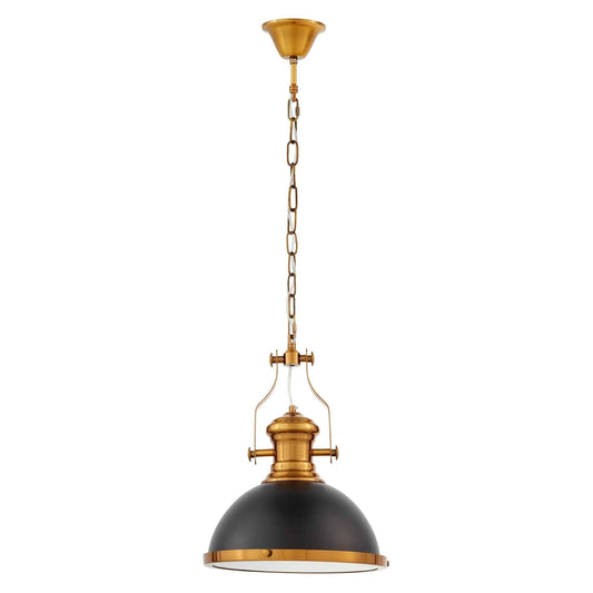 LOFT INDUSTRIAL PENDANT LAMP BLACK AND BRASS ETTORE - LuminaLux