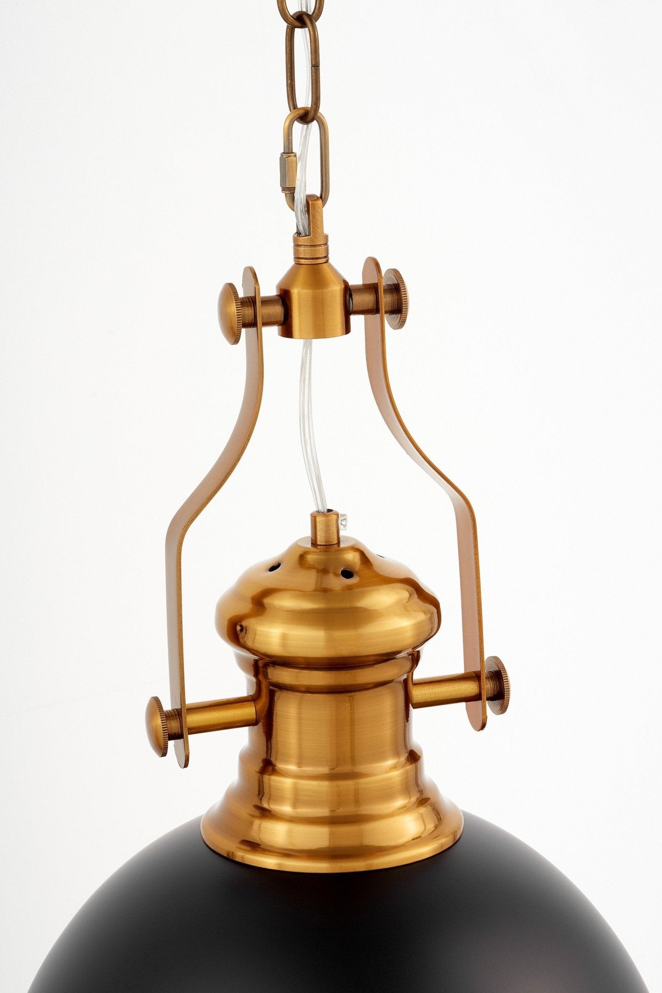 LOFT INDUSTRIAL PENDANT LAMP BLACK AND BRASS ETTORE - LuminaLux