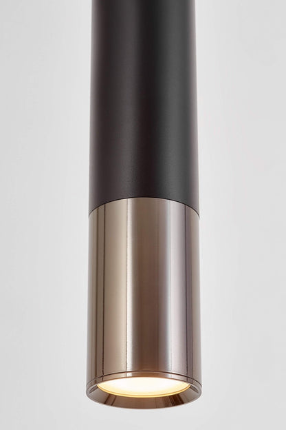 MODERN BLACK AND GRAPHITE TUBE PENDANT LAMP LINEO W1 - LuminaLux