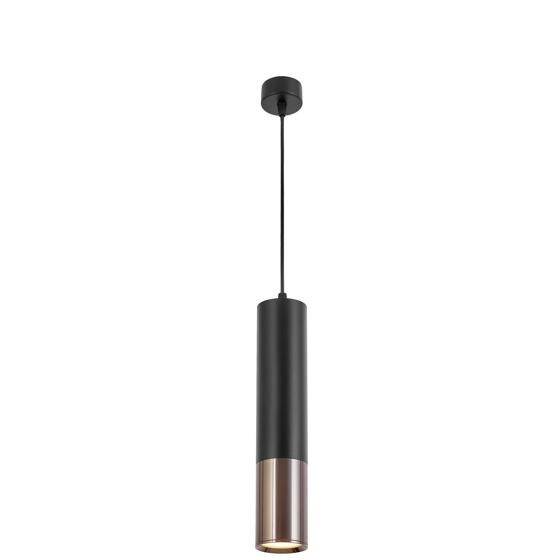 MODERN BLACK AND GRAPHITE TUBE PENDANT LAMP LINEO W1 - LuminaLux