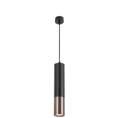 MODERN BLACK AND GRAPHITE TUBE PENDANT LAMP LINEO W1 - LuminaLux