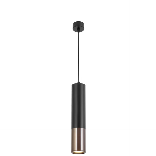 MODERN BLACK AND GRAPHITE TUBE PENDANT LAMP LINEO W1 - LuminaLux
