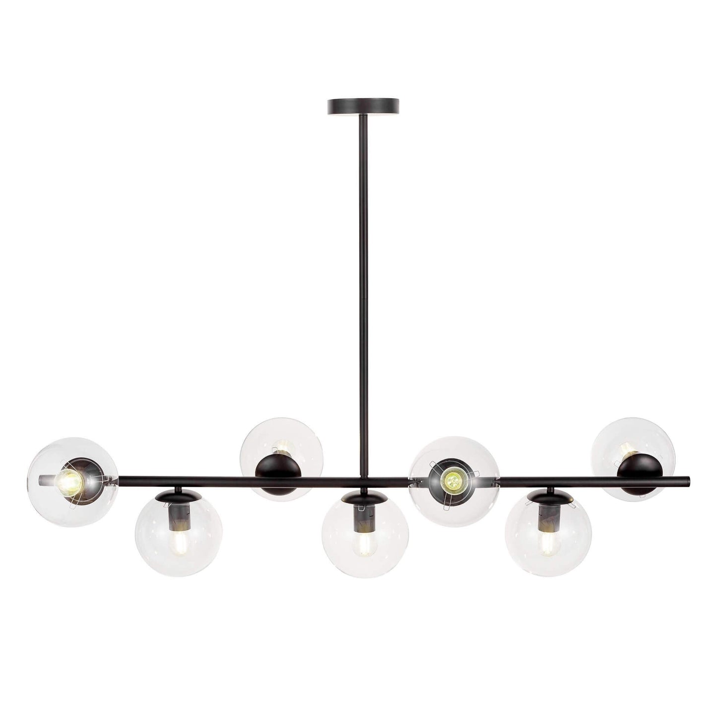 MODERN BLACK AND TRANSPARENT PENDANT LAMP FREDICA W7 - LuminaLux