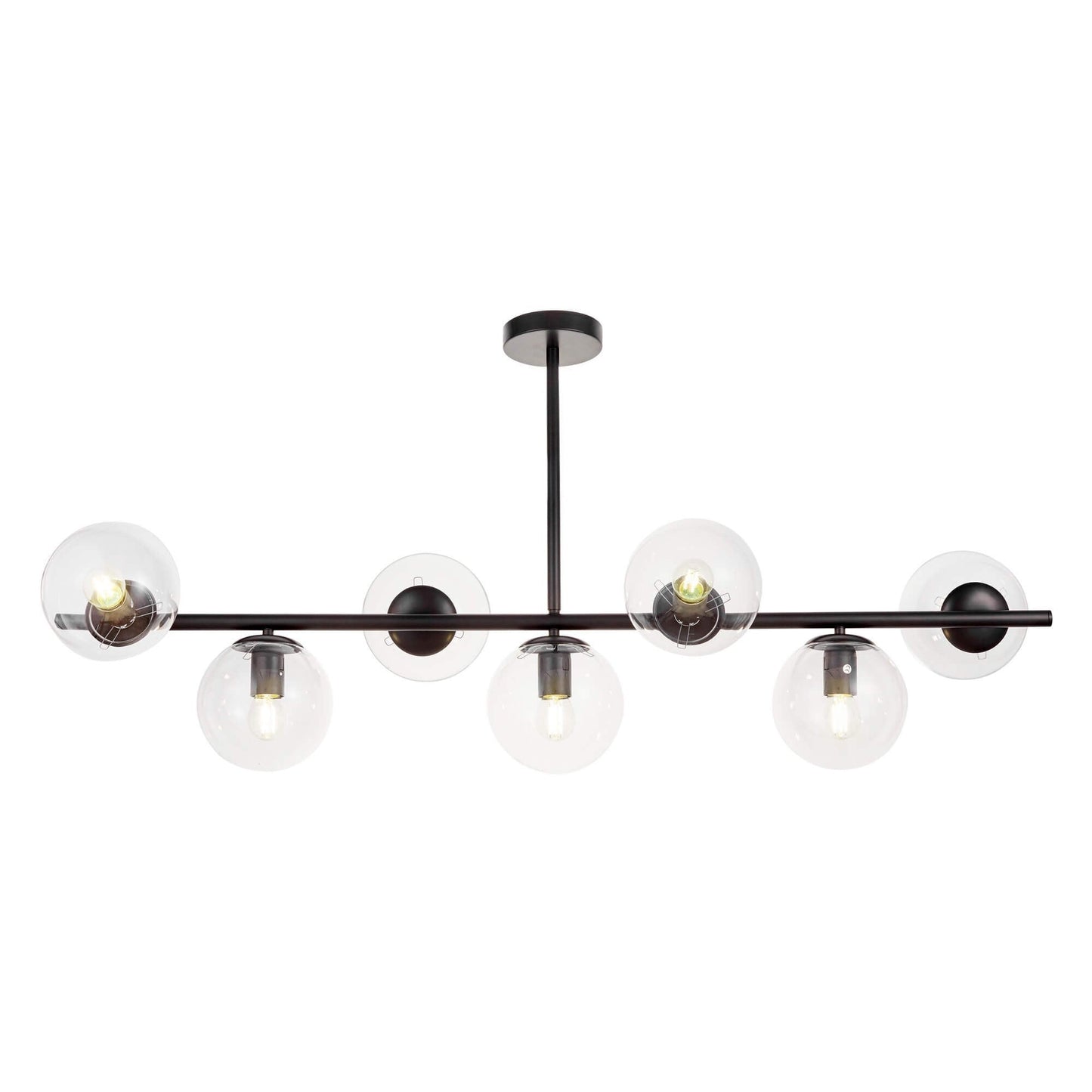 MODERN BLACK AND TRANSPARENT PENDANT LAMP FREDICA W7 - LuminaLux