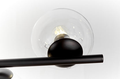MODERN BLACK AND TRANSPARENT PENDANT LAMP FREDICA W7 - LuminaLux