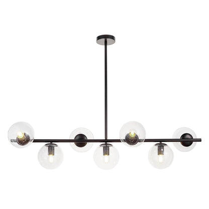 MODERN BLACK AND TRANSPARENT PENDANT LAMP FREDICA W7 - LuminaLux