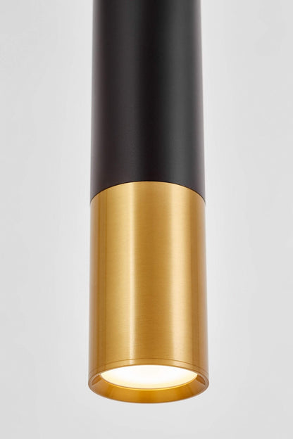 MODERN BLACK BRASS TUBE PENDANT LAMP LINEO W1 - LuminaLux