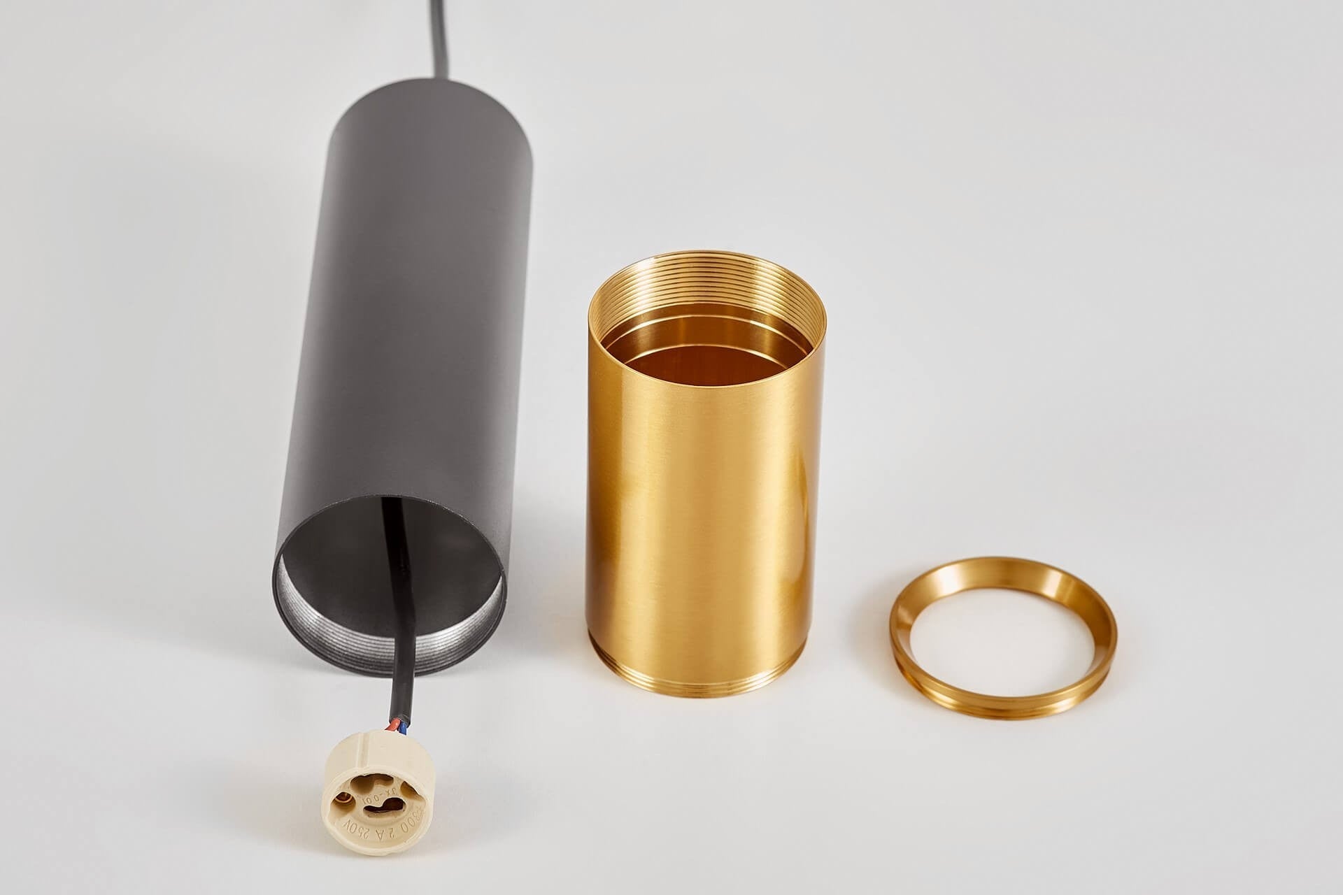 MODERN BLACK BRASS TUBE PENDANT LAMP LINEO W1 - LuminaLux