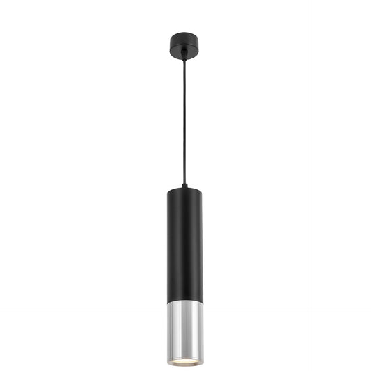 MODERN BLACK - CHROME TUBE PENDANT LAMP LINEO W1 - LuminaLux