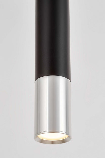 MODERN BLACK - CHROME TUBE PENDANT LAMP LINEO W1 - LuminaLux