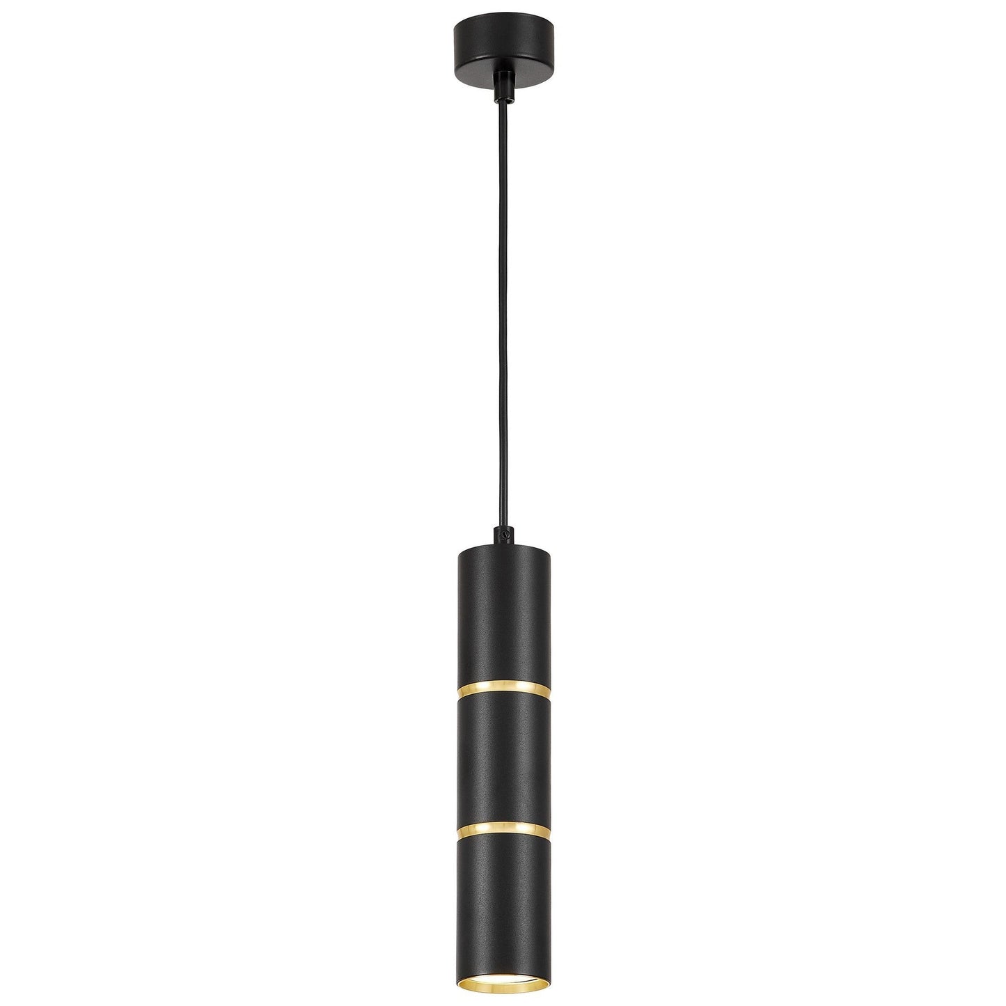 MODERN BLACK - GOLD TUBE PENDANT LAMP ASTI W1 - LuminaLux