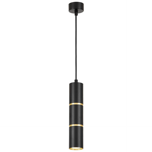MODERN BLACK - GOLD TUBE PENDANT LAMP ASTI W1 - LuminaLux
