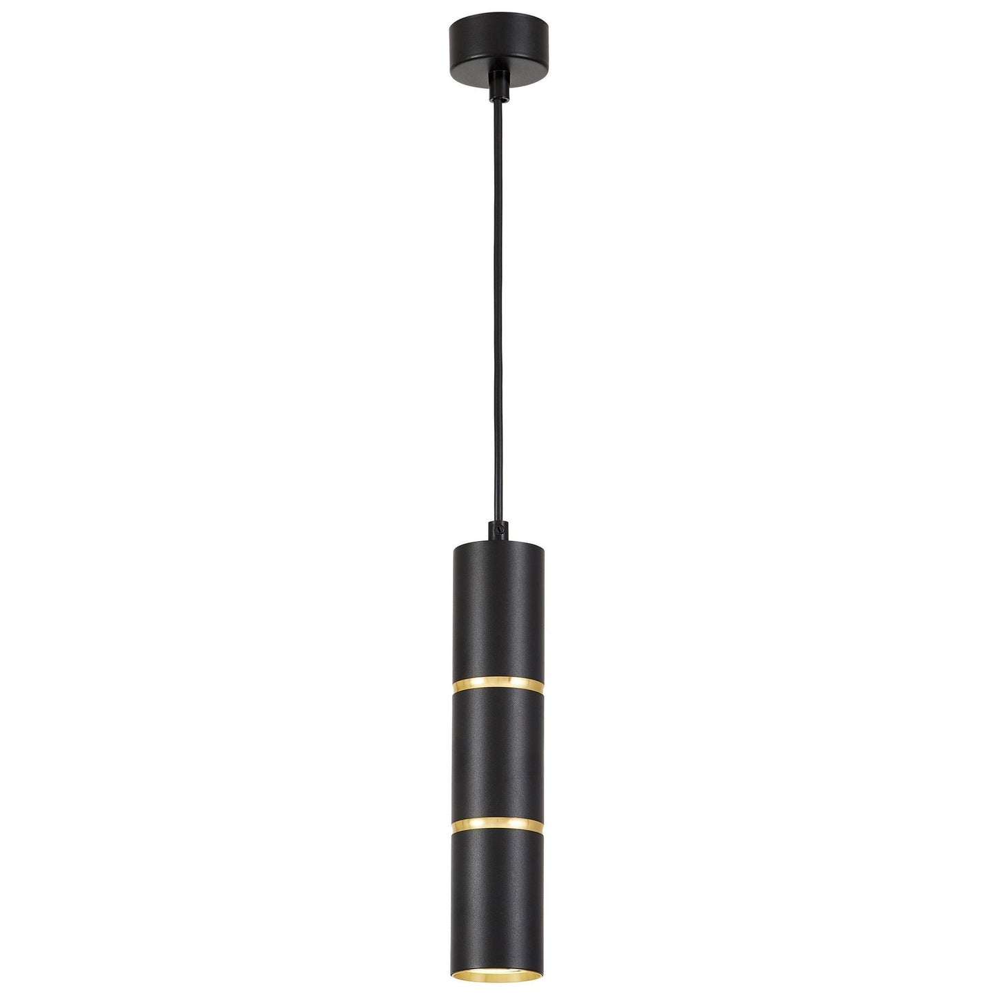 MODERN BLACK - GOLD TUBE PENDANT LAMP ASTI W1 - LuminaLux