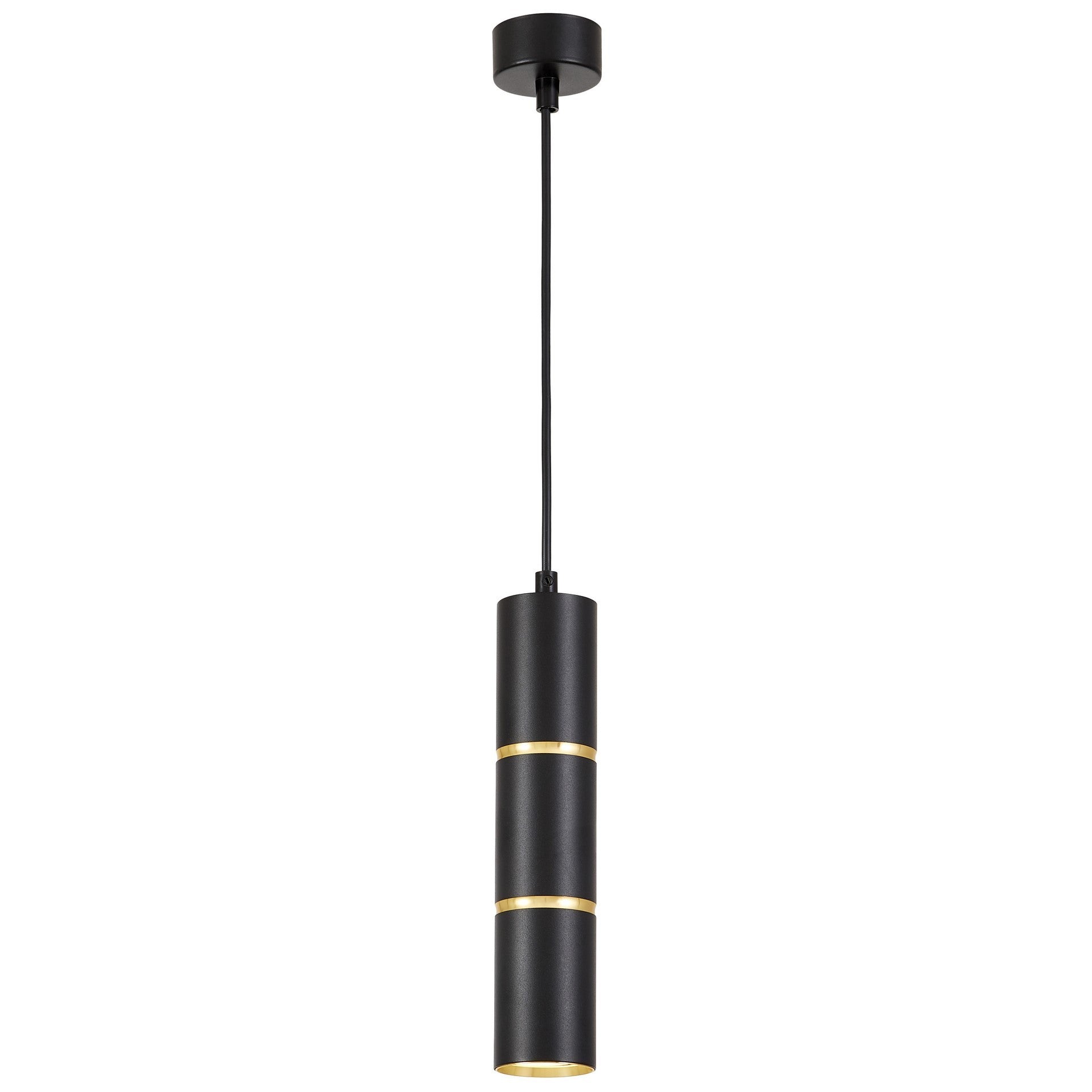 MODERN BLACK - GOLD TUBE PENDANT LAMP ASTI W1 - LuminaLux