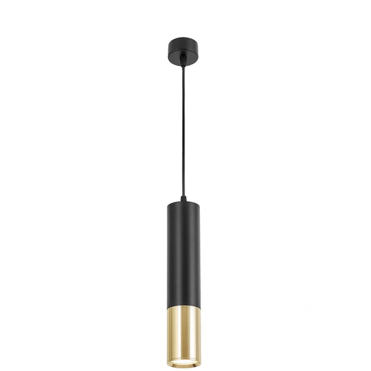 MODERN BLACK - GOLD TUBE PENDANT LAMP LINEO W1 - LuminaLux