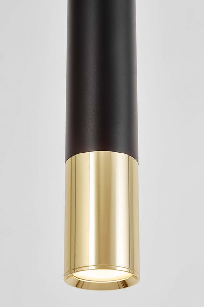 MODERN BLACK - GOLD TUBE PENDANT LAMP LINEO W1 - LuminaLux