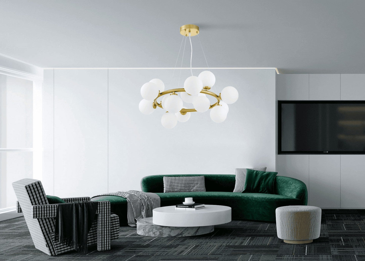 MODERN BRASS PENDANT LAMP MARSIAD W15 - LuminaLux