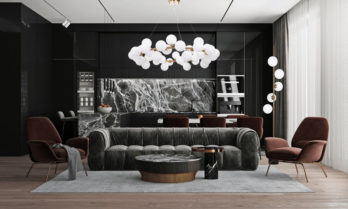 MODERN BRASS PENDANT LAMP MARSIAD W40 - LuminaLux