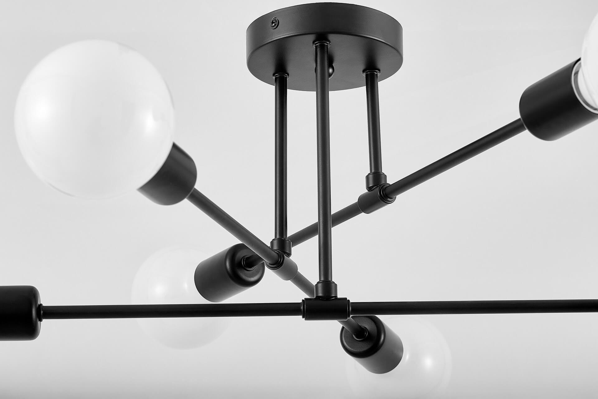 MODERN CEILING LAMP BLACK NOVA W6 - LuminaLux