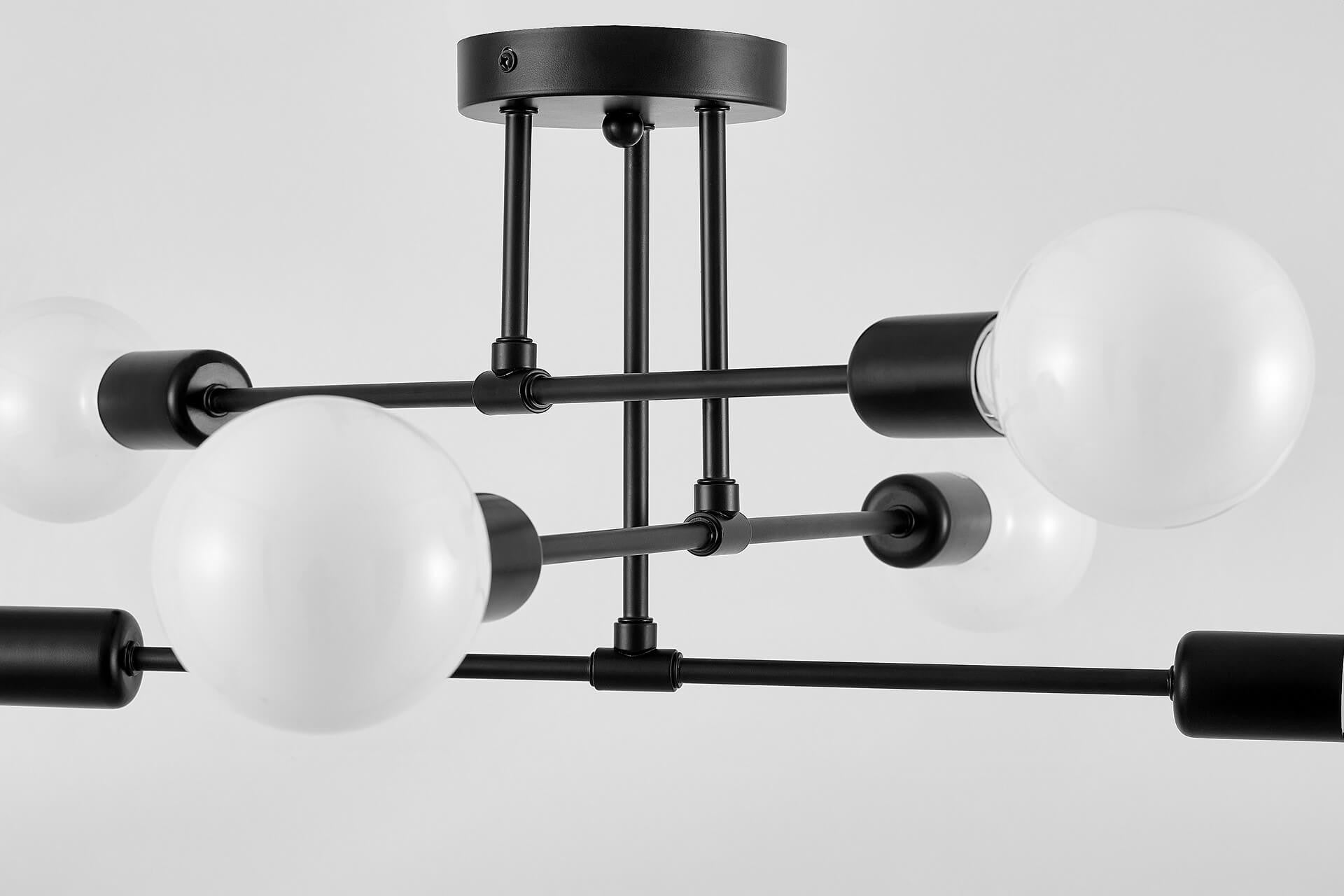 MODERN CEILING LAMP BLACK NOVA W6 - LuminaLux