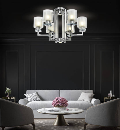 MODERN CHROME CEILING LAMP MANHATTAN W6 - LuminaLux
