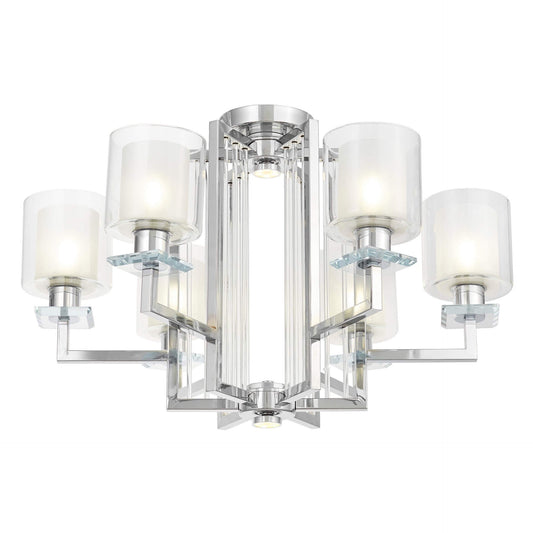 MODERN CHROME CEILING LAMP MANHATTAN W6 - LuminaLux