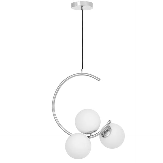 MODERN CHROME PENDANT LAMP BONIO W3 - LuminaLux