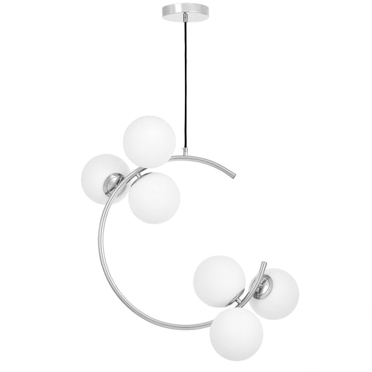 MODERN CHROME PENDANT LAMP BONIO W6 - LuminaLux