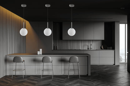 MODERN CHROME PENDANT LAMP FREDICA D15 - LuminaLux