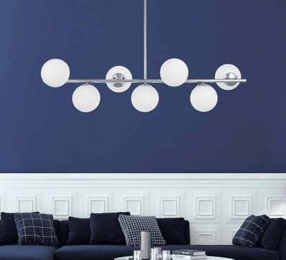 MODERN CHROME PENDANT LAMP FREDICA W7 - LuminaLux