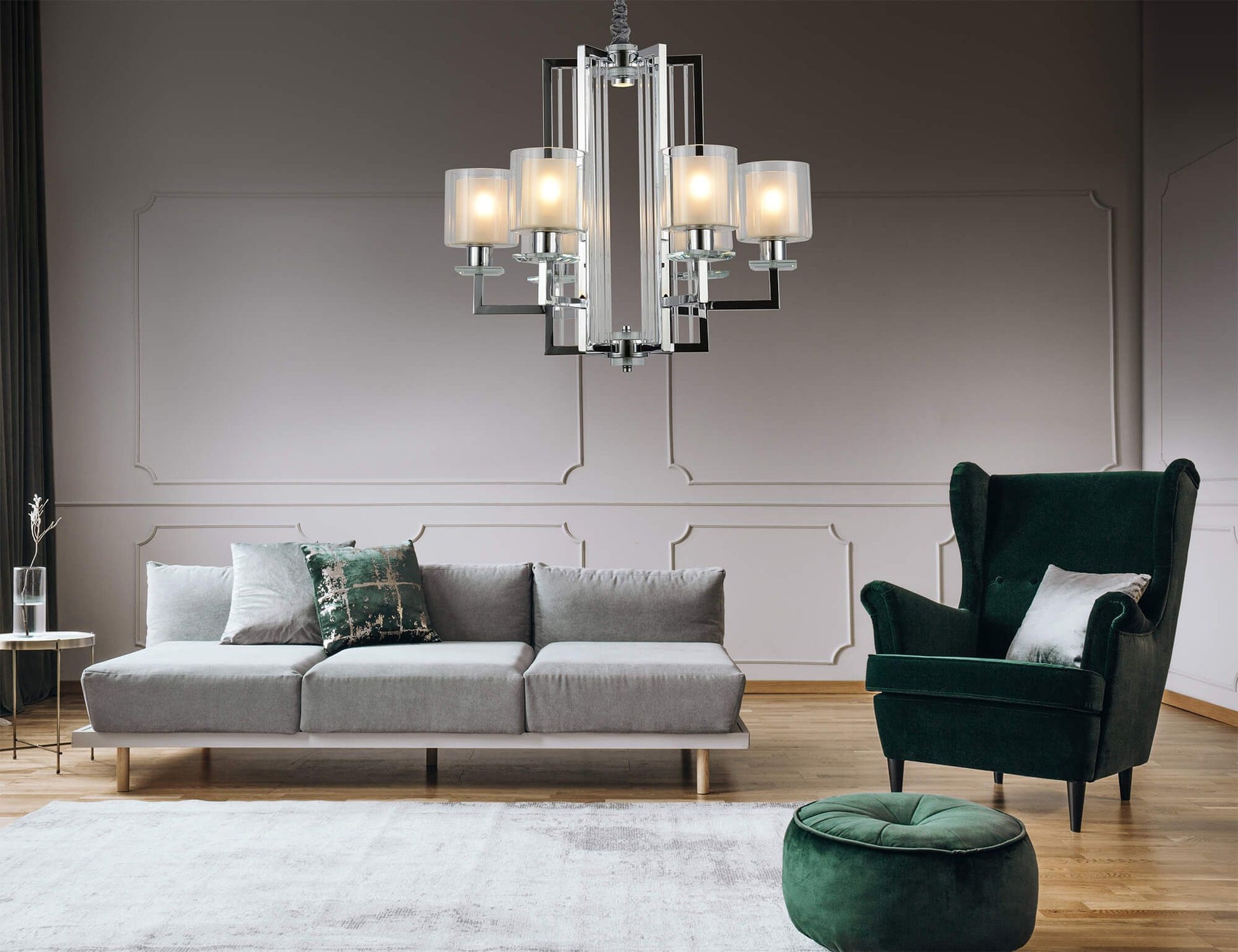 MODERN CHROME PENDANT LAMP MANHATTAN - LuminaLux