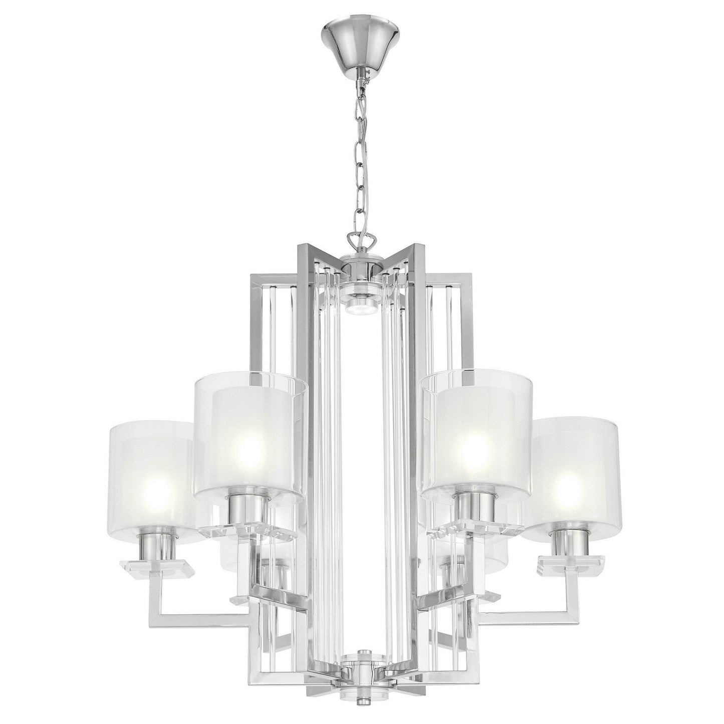 MODERN CHROME PENDANT LAMP MANHATTAN - LuminaLux