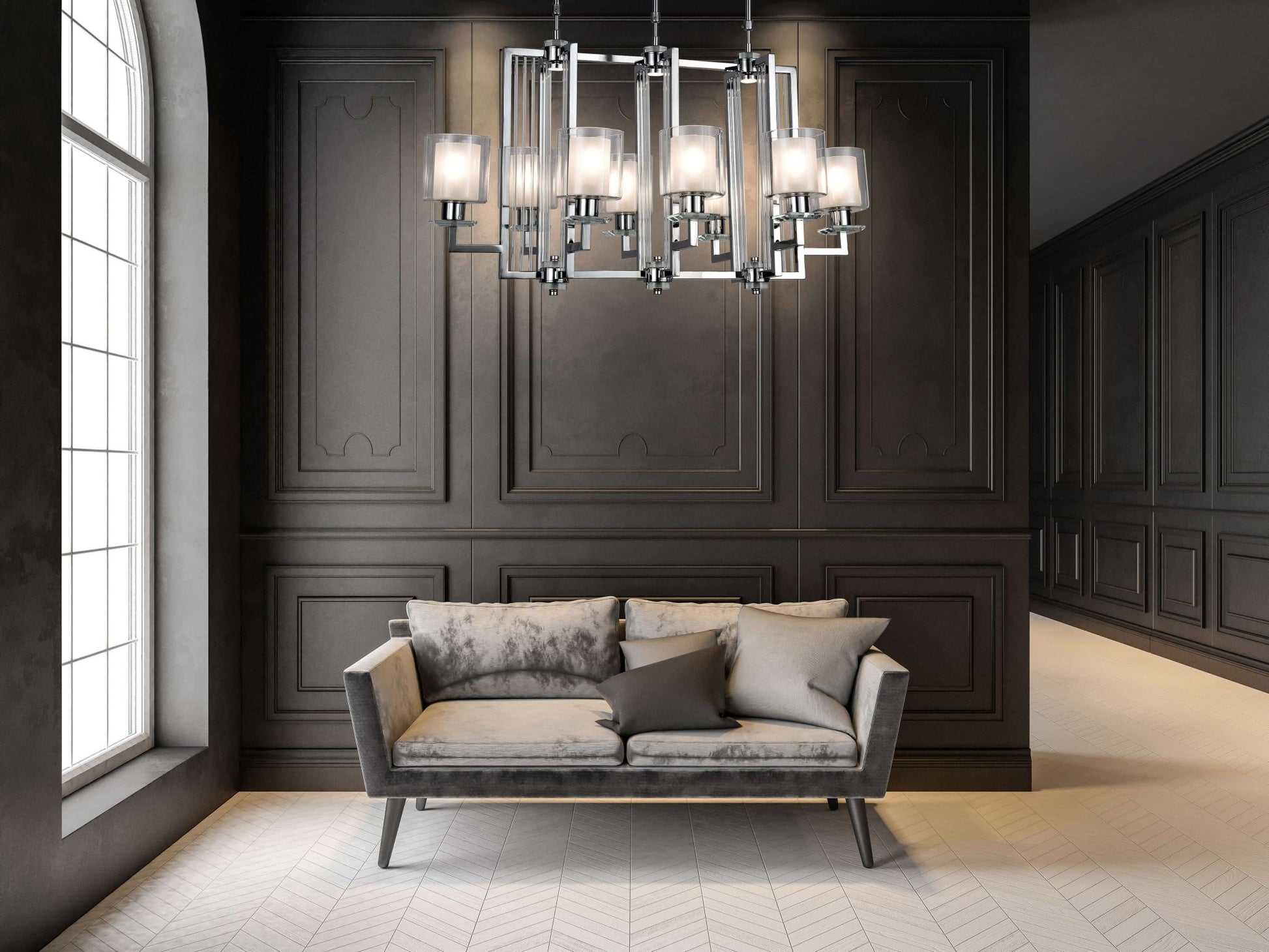 MODERN CHROME PENDANT LAMP MANHATTAN PRO - LuminaLux