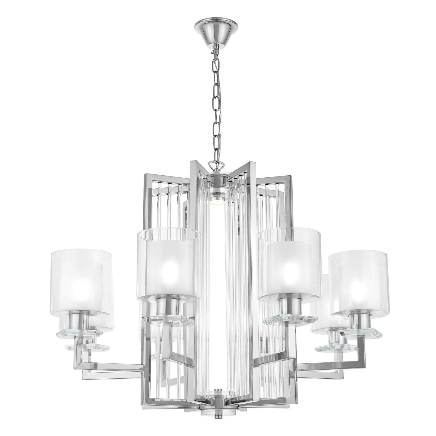 MODERN CHROME PENDANT LAMP MANHATTAN W8 - LuminaLux