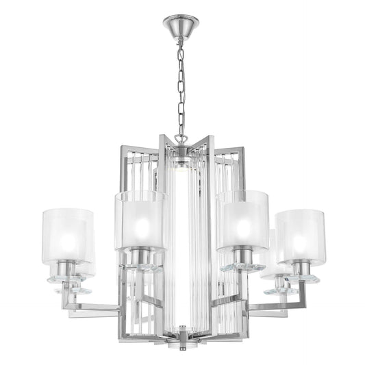 MODERN CHROME PENDANT LAMP MANHATTAN W8 - LuminaLux